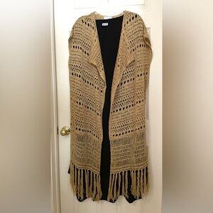 GRACE and LACE Tan Open-Knit Cardigan